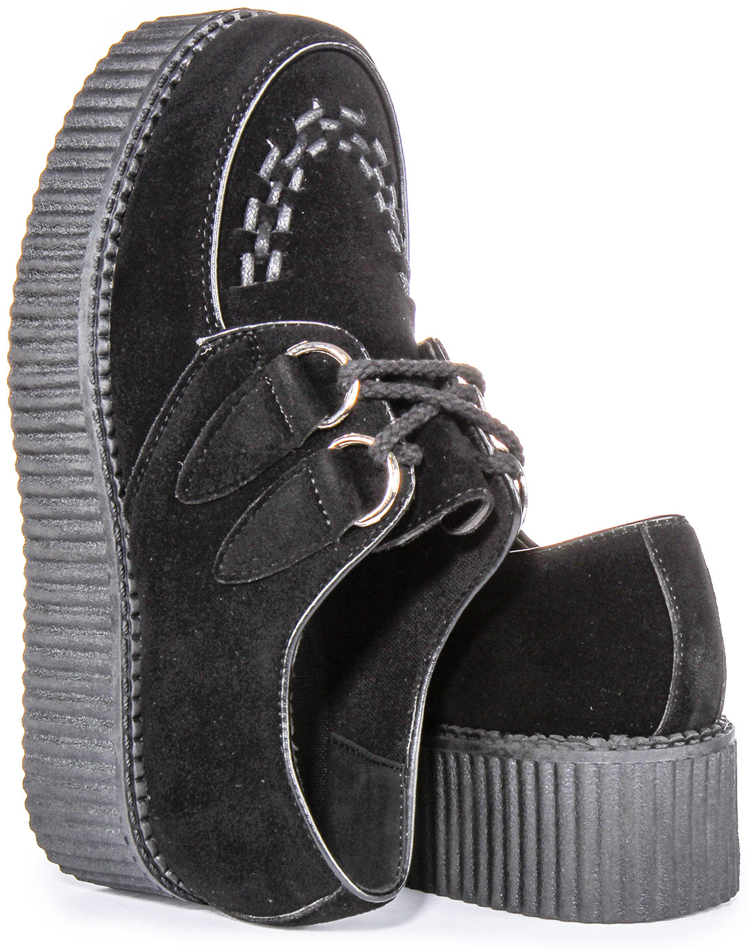 Viva Mondo Le Creepers Scarpe Womens Creeper Double Sole Black