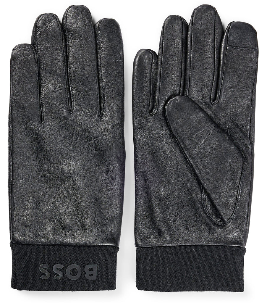 1 – | In Boss Boss 4feetshoes Hyden Leather Gloves Touchscreen Black Hugo Men