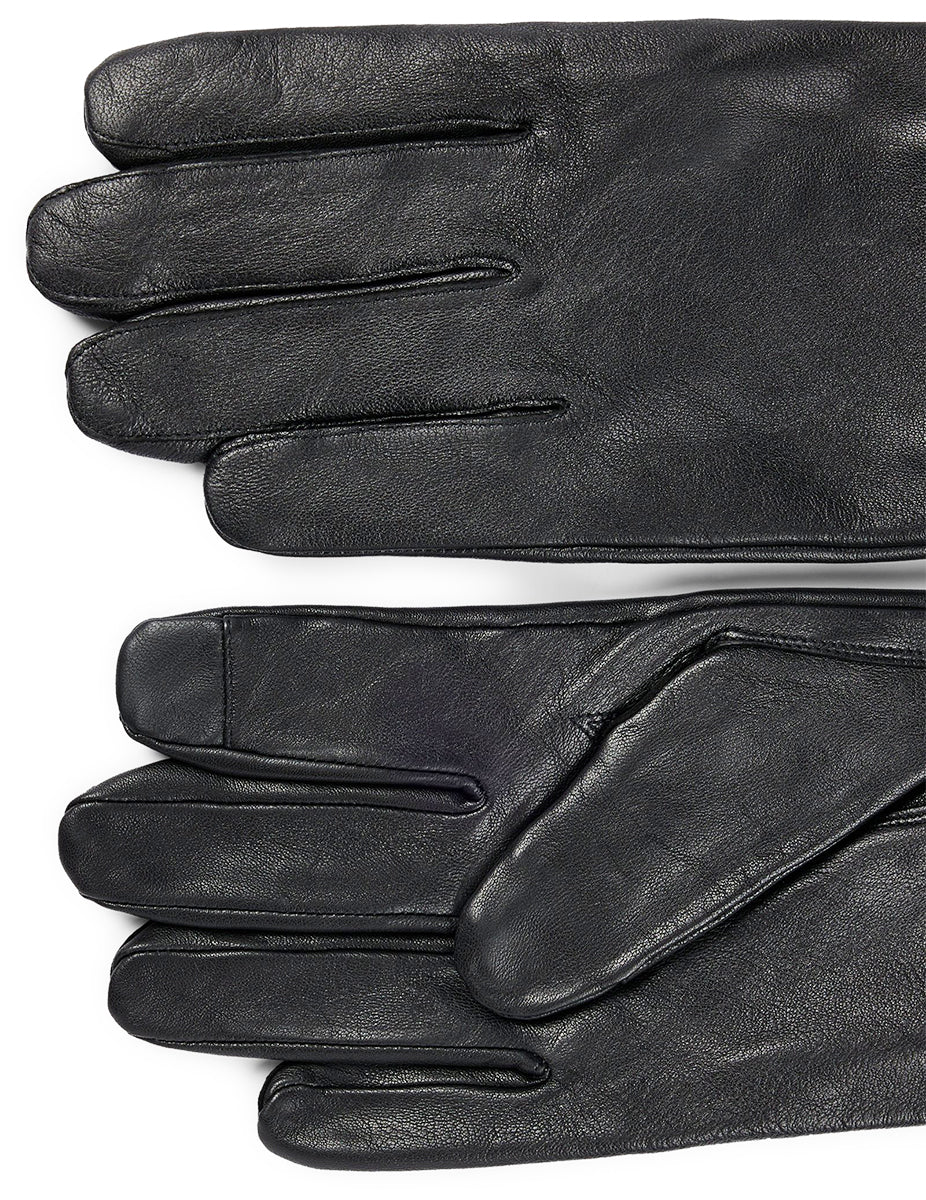 Boss Hyden_1 Herren Leder Lauf Handschuhe Schwarz