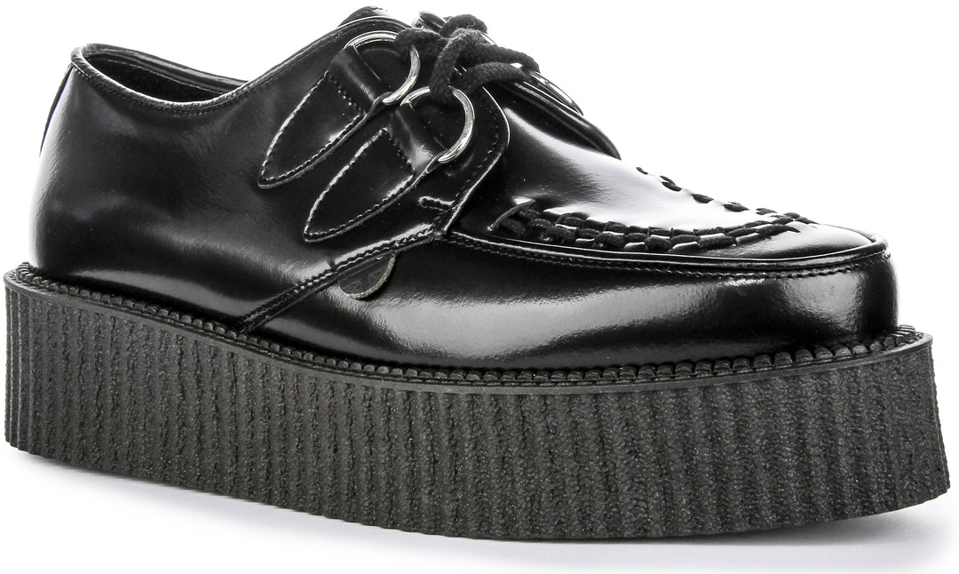 Underground Original Wulfrun Scarpe creeper in pelle a doppia suola da in nero