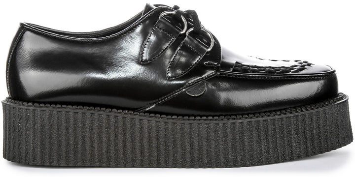 Underground Original Wulfrun Scarpe creeper in pelle a doppia suola da in nero