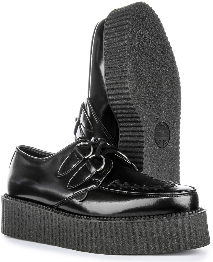 Underground Original Wulfrun Scarpe creeper in pelle a doppia suola da in nero