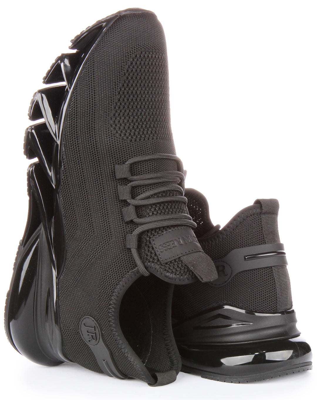JUSTINREESS Bounce 5 Zapatillas con cordones de malla de inspiración tecnológica para hombre en negro