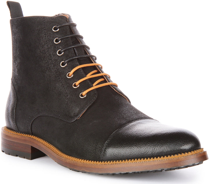Justinreess England Gael Lace up Ankle Boots In Black