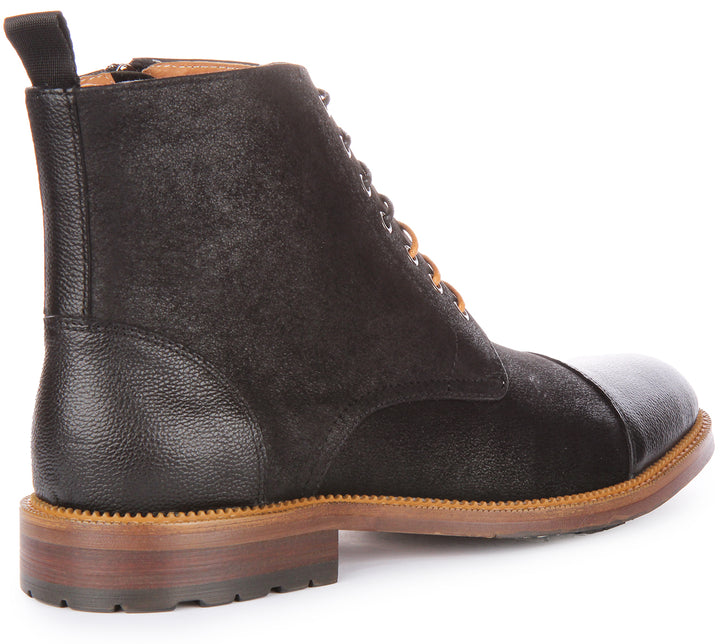 Justinreess England Gael Lace up Ankle Boots In Black