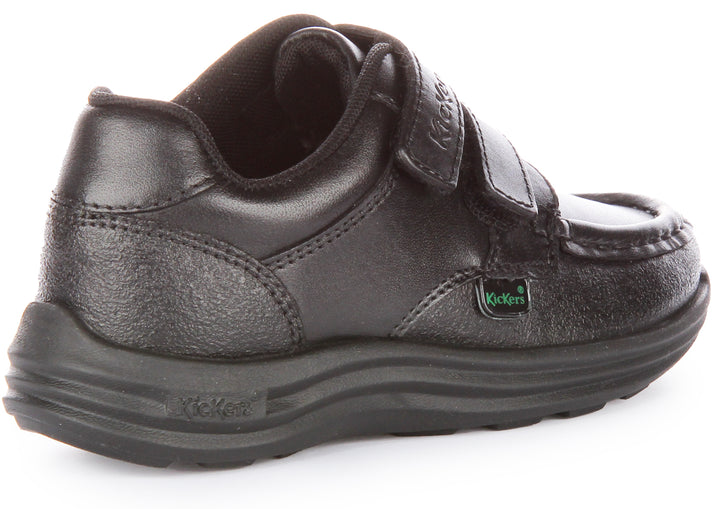Kickers Reasan Twin Strap In Black For Kids