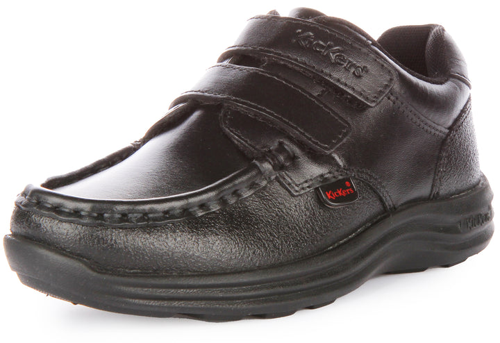 Kickers Reasan Twin Strap In Black For Kids