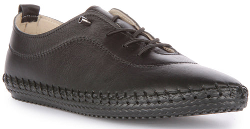 JUSTINREESS Lexi 2 Chaussures à enfiler en cuir pour femmes en noir