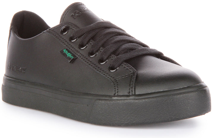Kickers Tovni Lace Leather In Black For Junior