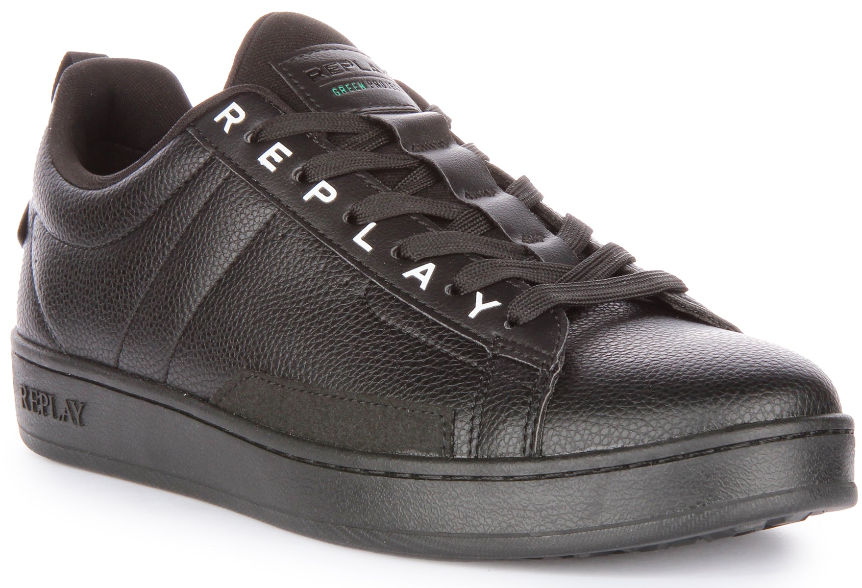 Replay Smash Base Green In Black For Men Sustainable Trainer