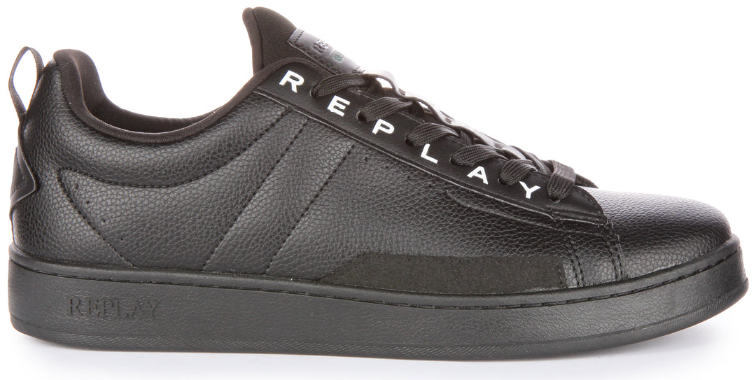 Replay Smash Base Green Baskets décontractées à lacets pour hommes en noir