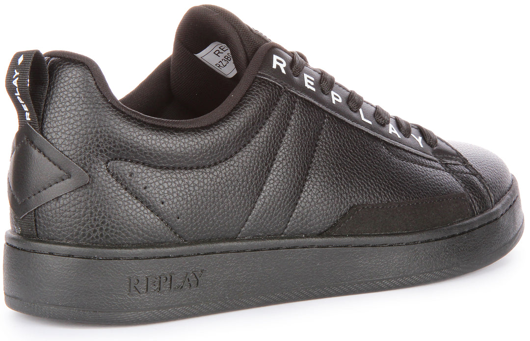 Replay Smash Base Green Baskets décontractées à lacets pour hommes en noir