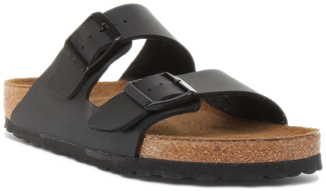 Birkenstock Arizona Sandales Birko Flor à double lanière poures en noir