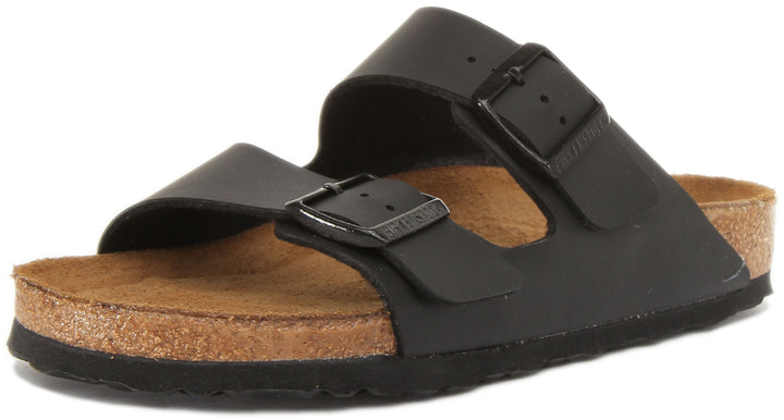 Birkenstock Arizona Sandales Birko Flor à double lanière poures en noir