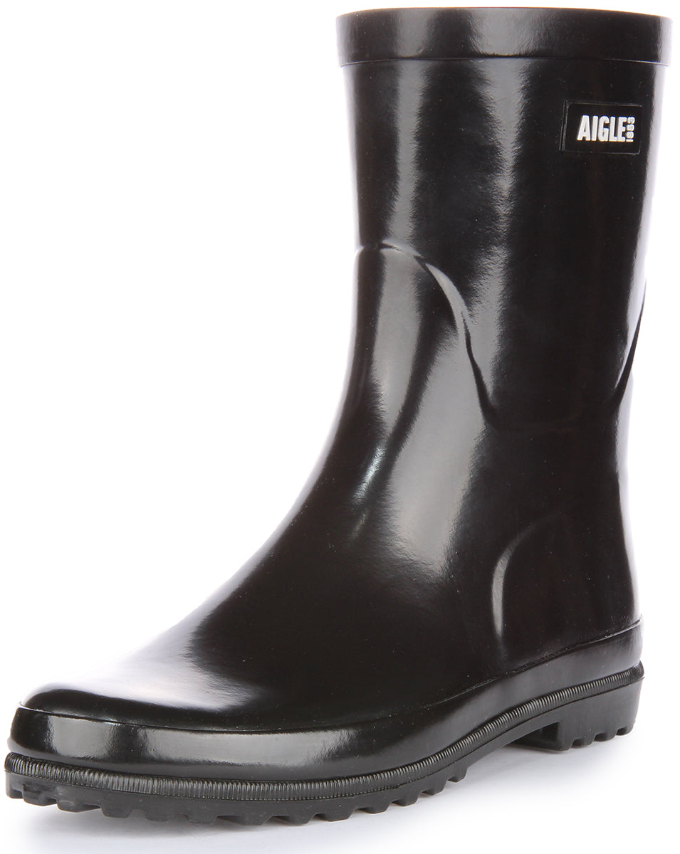 Aigle Eliosa Bottil Bottes de pluie en caoutchouc naturel pour femmes en noir