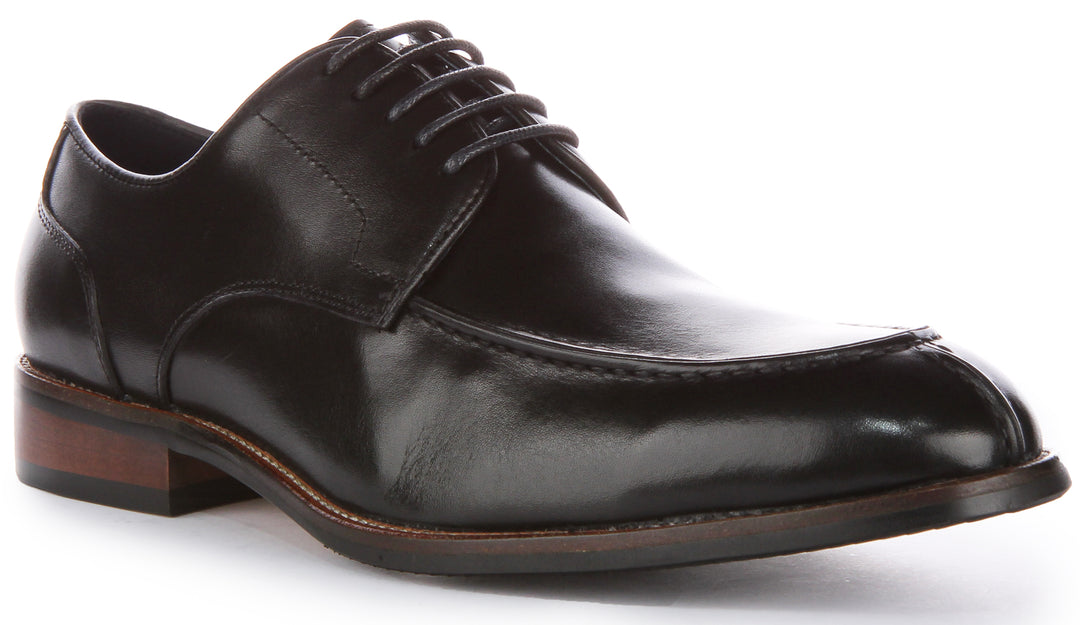 JUST REESS Ash Herren Schnürung Leder Smarte Oxford Schuhe Schwarz