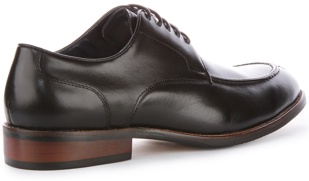 JUST REESS Ash Herren Schnürung Leder Smarte Oxford Schuhe Schwarz