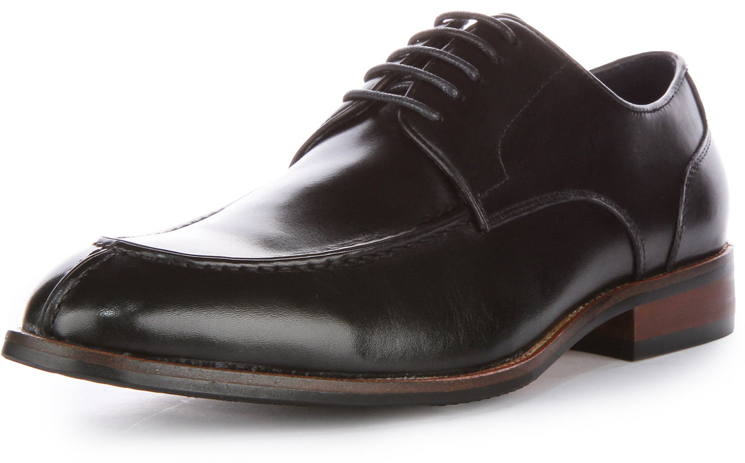 JUST REESS Ash Herren Schnürung Leder Smarte Oxford Schuhe Schwarz