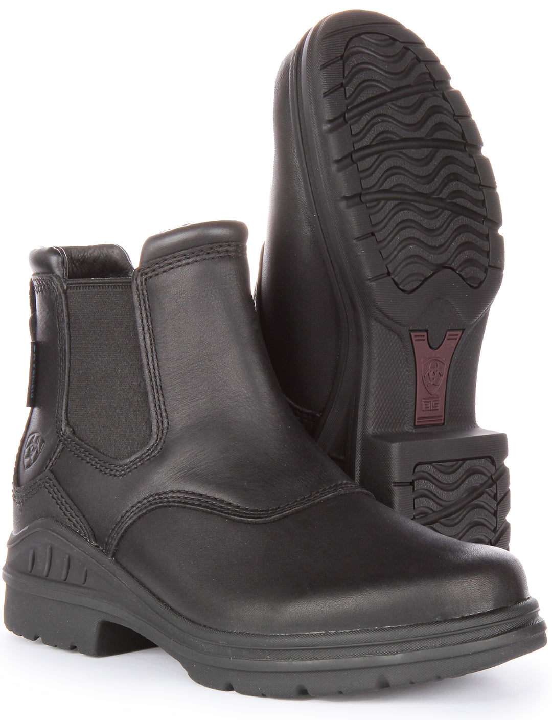 Ariat Barnyard Twin Gore II Bota chelsea impermeable de piel para hombre en negro