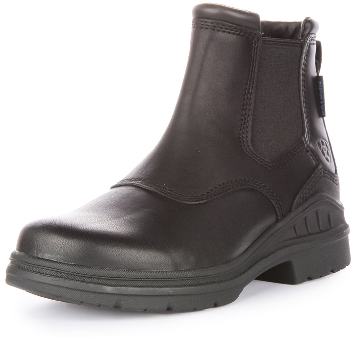 Ariat Barnyard Twin Gore II Bota chelsea impermeable de piel para hombre en negro