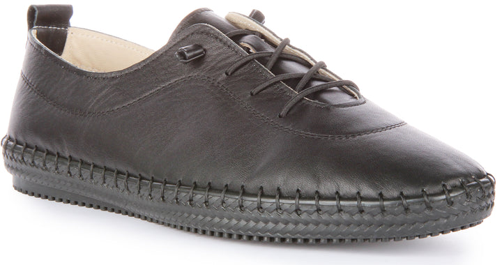 JUSTINREESS Lexi Chaussures de travail en cuir pour hommes en noir