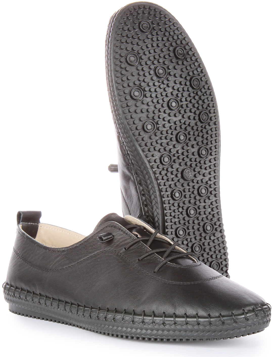 JUSTINREESS Lexi Chaussures de travail en cuir pour hommes en noir