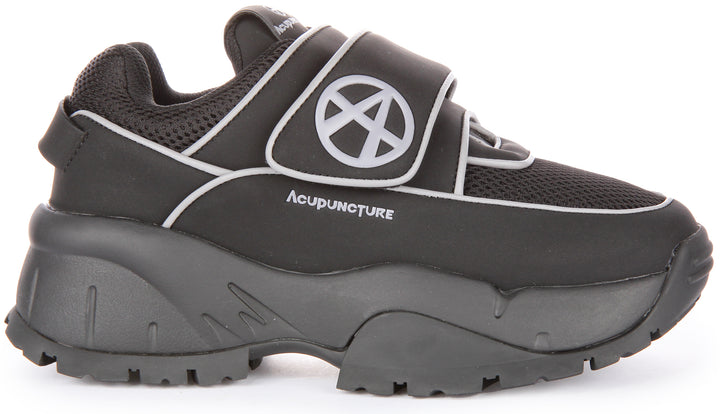 Acupuncture Beefer Zapatillas de malla sintética con tira autoadherente para en negro