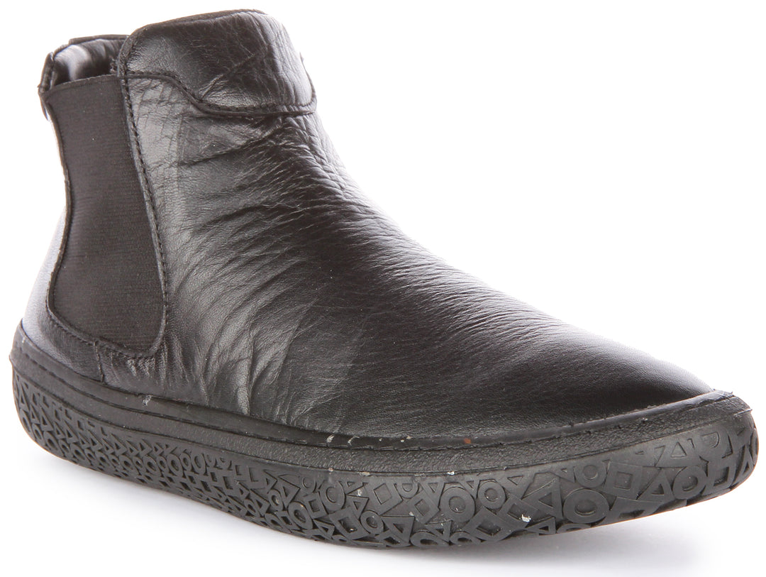 JUSTINREESS Roxy Bottes Chelsea en cuir pour femmes en noir