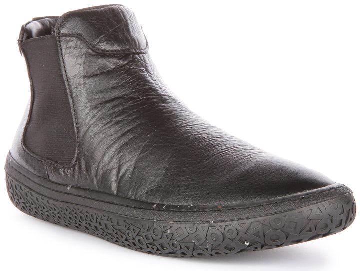 JUSTINREESS Roxy Bota chelsea de piel para mujer en negro