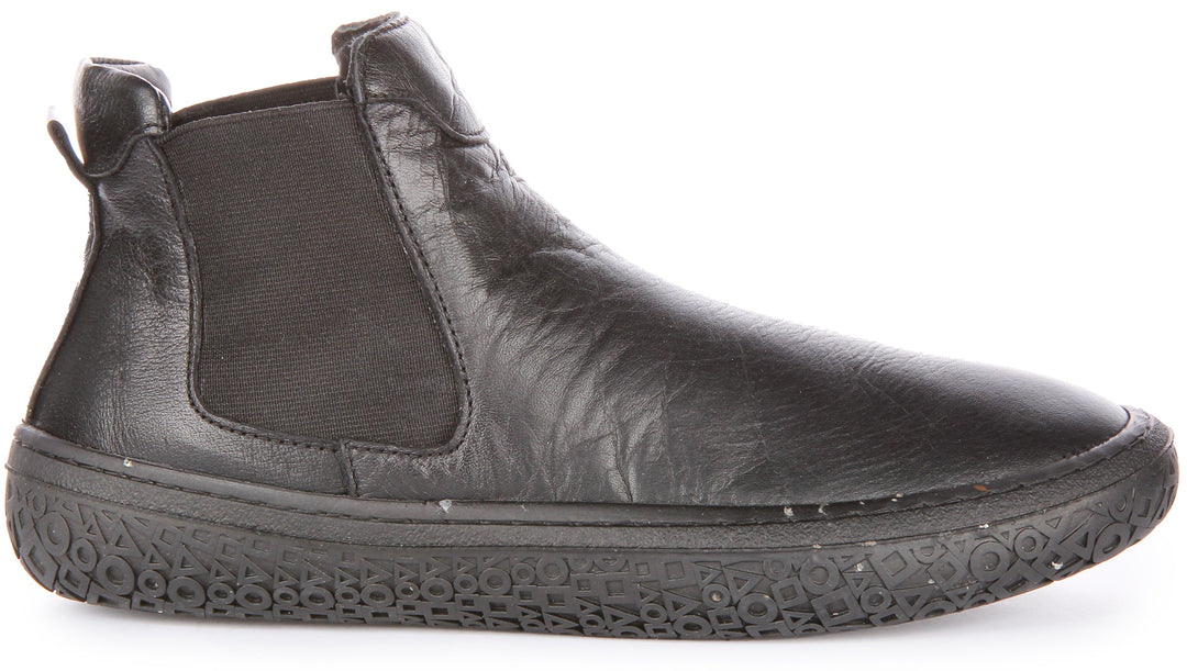 JUSTINREESS Roxy Bota chelsea de piel para mujer en negro