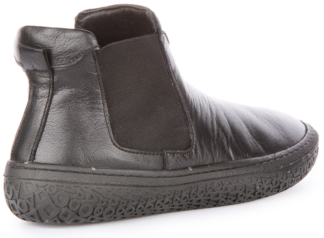 JUSTINREESS Roxy Bota chelsea de piel para mujer en negro