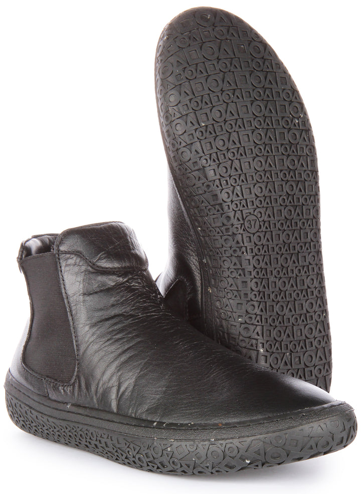 JUST REESS Roxy Frauen Leder Chelsea Stiefel Schwarz