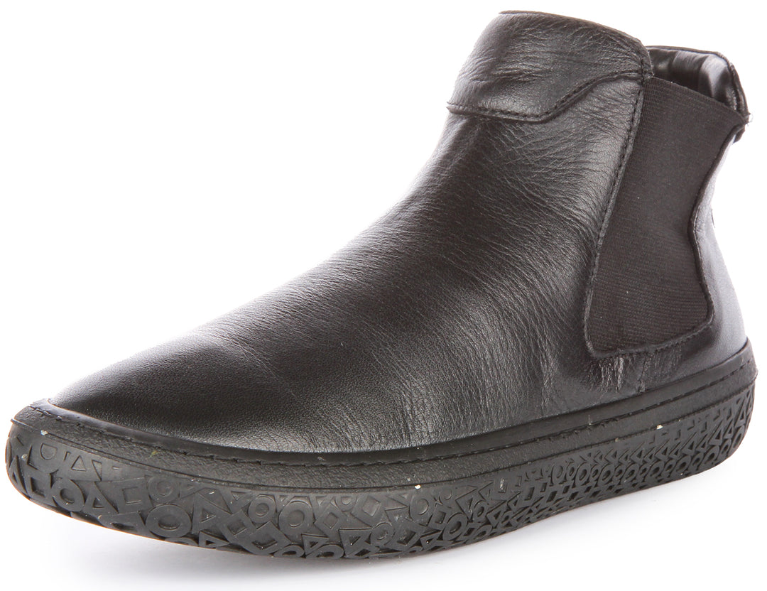 JUSTINREESS Roxy Bota chelsea de piel para mujer en negro