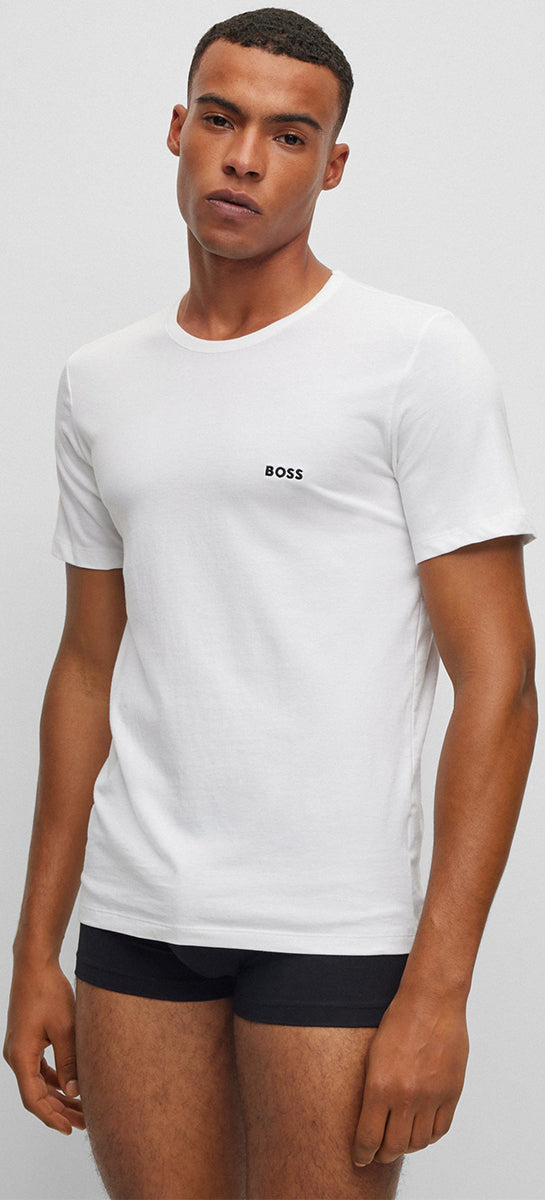 Boss TSHIRTRN 3P Classic Conjunto de 3 camisetas de algodón con cuello redondo para hombre en negro