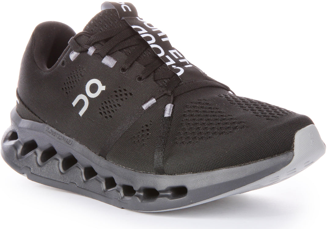 On Running Cloudsurfer Scarpe da ginnastica allacciate a rete CloudTec Phase da donna in nero