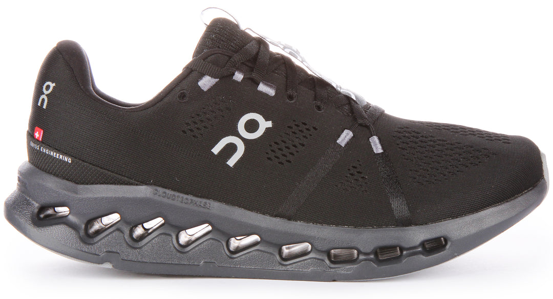 On Running Cloudsurfer Scarpe da ginnastica allacciate a rete CloudTec Phase da donna in nero