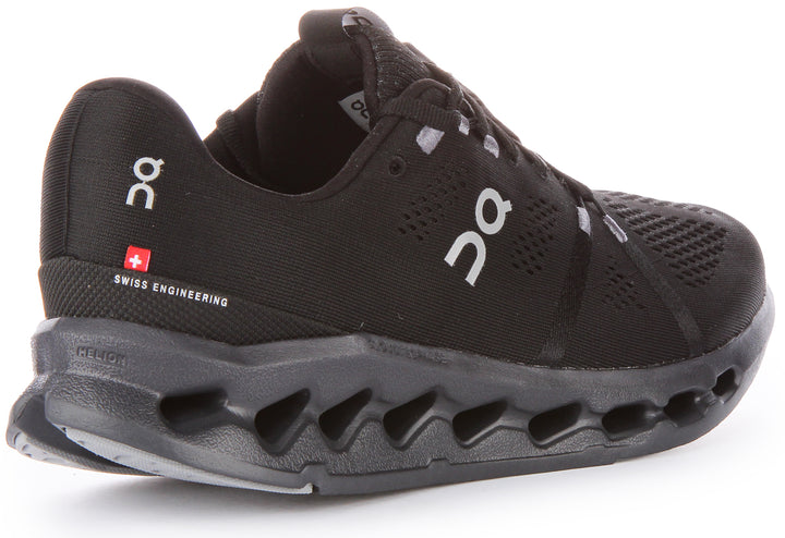 On Running Cloudsurfer Scarpe da ginnastica allacciate a rete CloudTec Phase da donna in nero