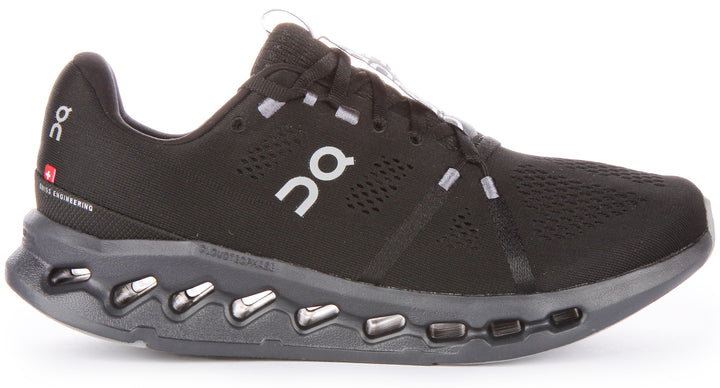 On Running Cloudsurfer Baskets CloudTec phase à lacets pour hommes en noir