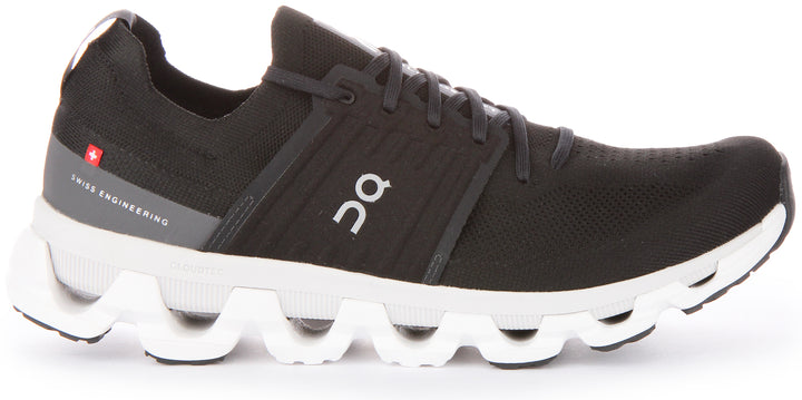 On Running Cloudswift 3 Zapatillas con cordones de malla de doble densidad CloudTec para hombre en negro