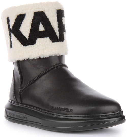 Karl Lagerfeld Kapri Kosi Botines de piel KARL Logo estampado para mujer en negro