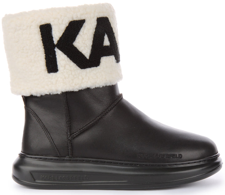 Karl Lagerfeld Kapri Kosi Botines de piel KARL Logo estampado para mujer en negro