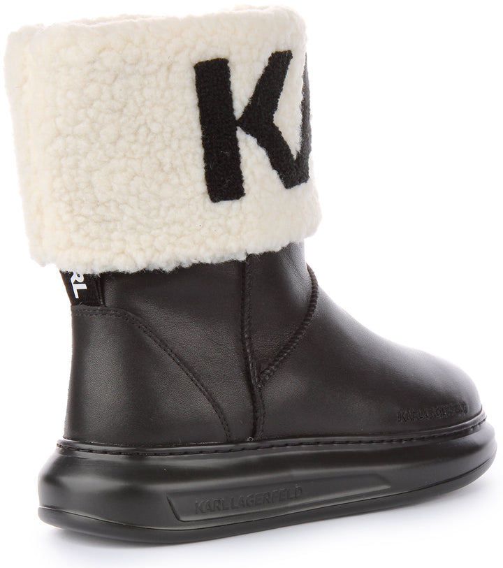 Karl Lagerfeld Kapri Kosi Botines de piel KARL Logo estampado para mujer en negro