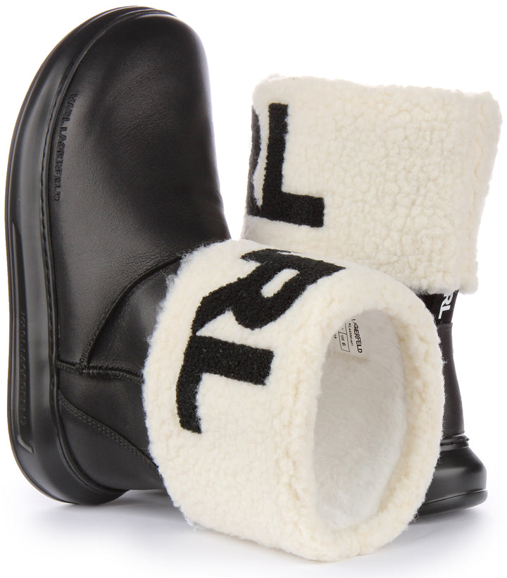 Karl Lagerfeld Kapri Kosi Botines de piel KARL Logo estampado para mujer en negro