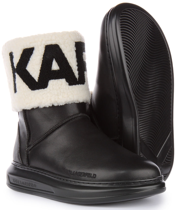 Karl Lagerfeld Kapri Kosi Botines de piel KARL Logo estampado para mujer en negro