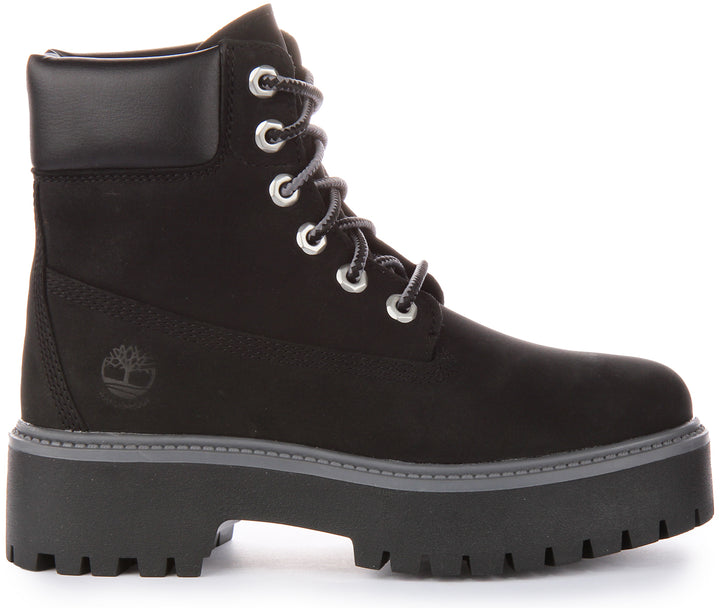 Timberland A5Rh5 6 inch Platforms In Black For Women