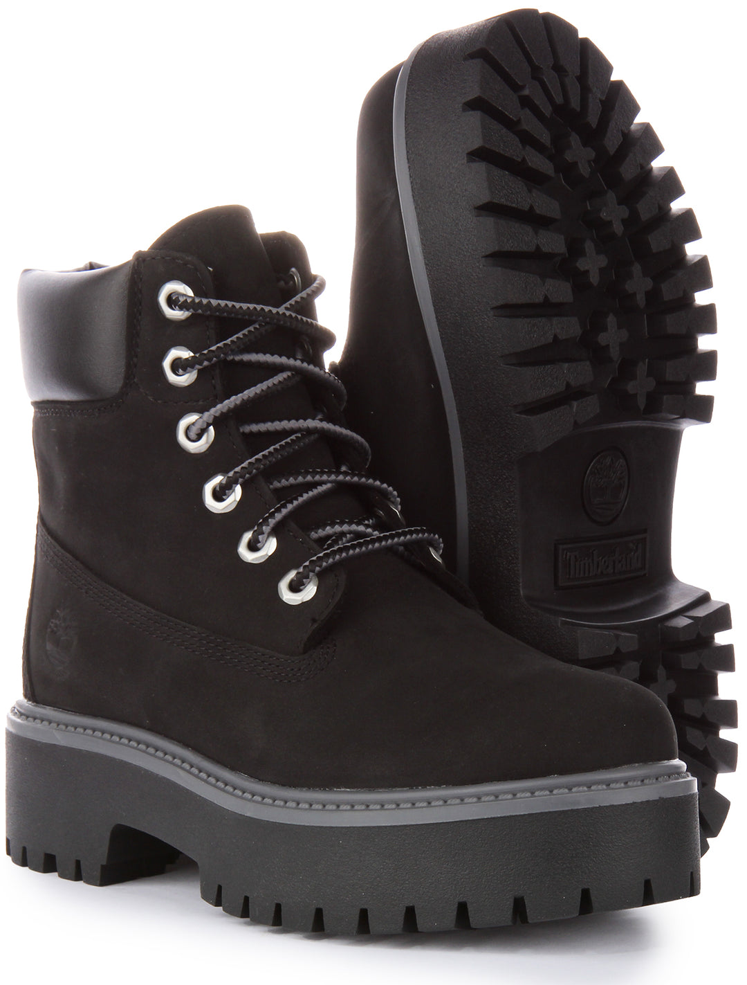 Timberland A5Rh5 6 inch Platforms In Black For Women