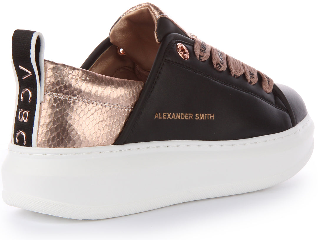 Alexander Smith Platform Trainers In Black For Women