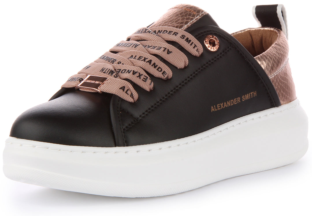 Alexander Smith Platform Trainers In Black For Women