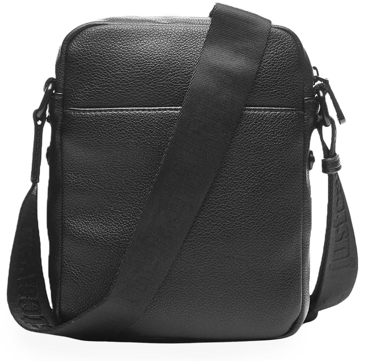 Just Cavalli Range Tiger Bolso mensajero de piel sintética para hombre en negro