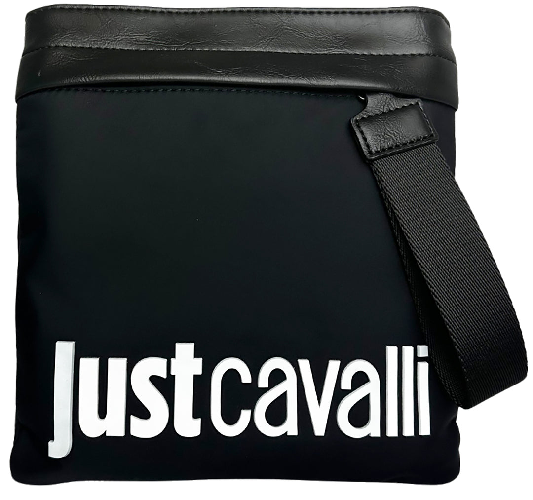 Just Cavalli Range Institutional Borsa a tracolla in nylon da uomo in nero